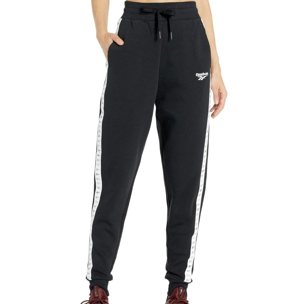 reebok slim vector pipe jogger black men's Pants Size XL